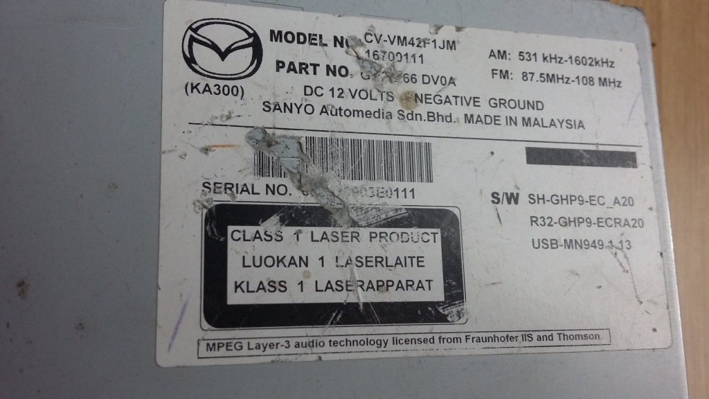 фото №3, Навігація радіо kod mazda 6 gj cx3 cv-vm42f1jm оригінальний номер eu