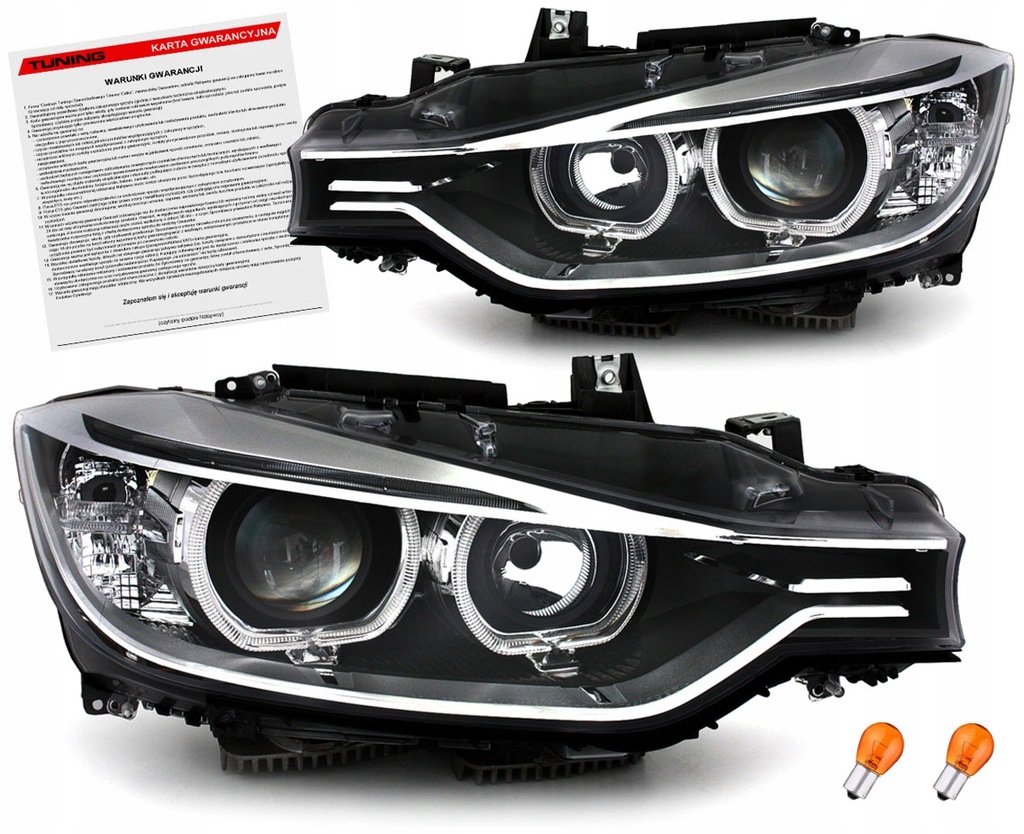 фото №1, Bmw 3 f30 f31 11-15 лампи фари перед передні led кільця денні drl