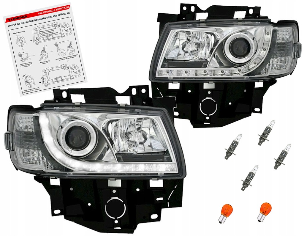 фото №1, Vw transporter t4 96-03 лампи фари led хром