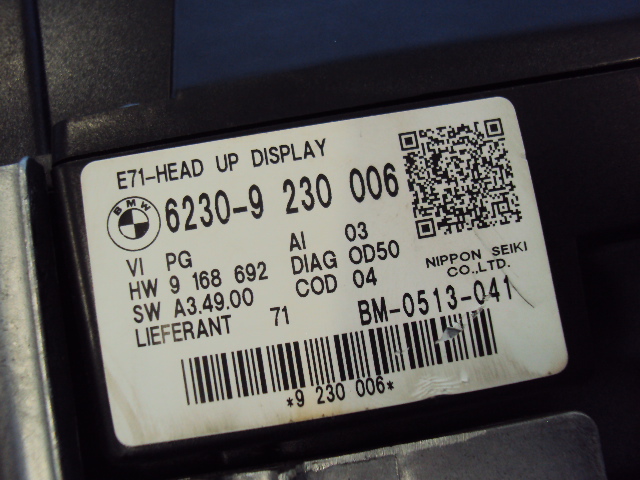 фото №8, Дисплей head up дисплей bmw x6 e71 9230006