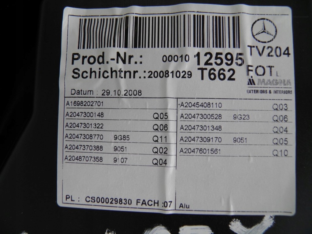 фото №7, Обшивка обивка дверь левый задняя mercedes glk x204