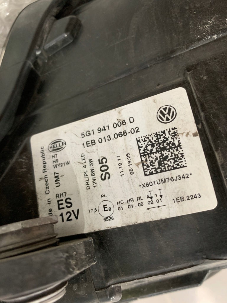 фото №7, Лампа права перед vw golf vii lift 5g1941006d hal
