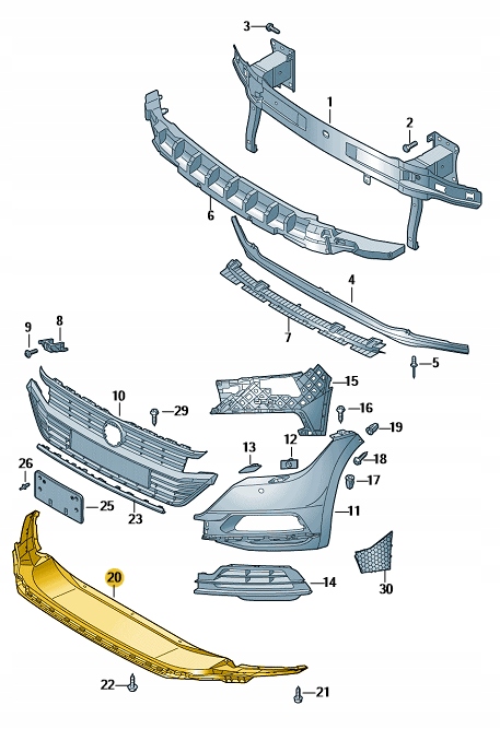 фото №3, Спойлер бампера накладка vw arteon r-line aso