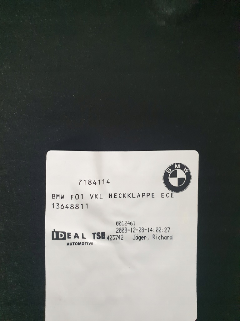 фото №6, Bmw 7 f01 f02 обивка крышки багажника 7184114