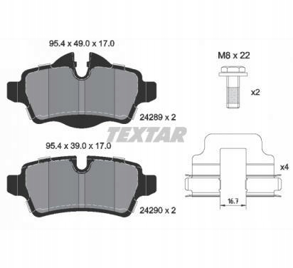 фото №2, Textar гальмівні колодки гальмівні mini mini 17mm