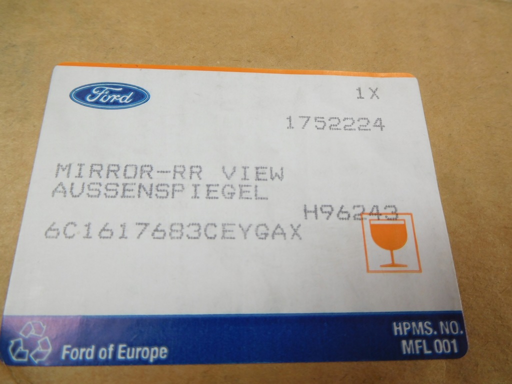 фото №7, Дзеркало заднього виду ліва ford transit 00-14 1752224