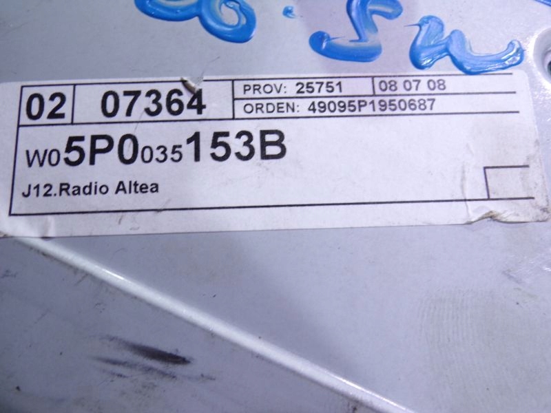 фото №6, Радио cd mp3 5p0035153b seat leon ii toledo ii