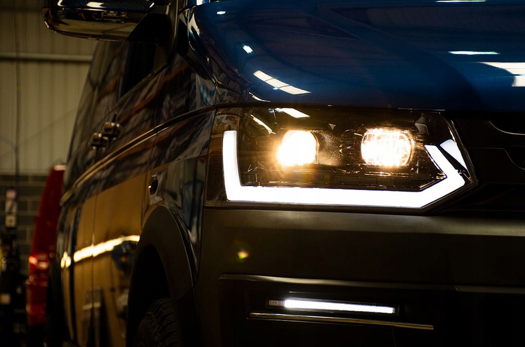 фото №12, Vw transporter t5 09-15 лампы фары перед передние led drl линзы h7