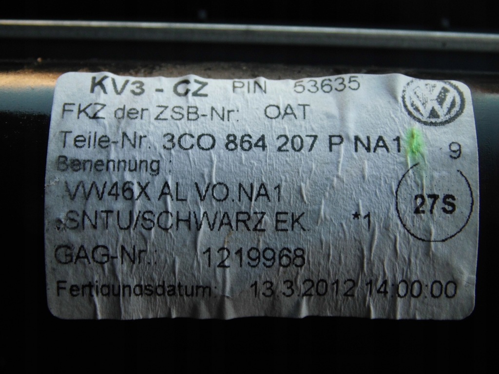 фото №11, Подлокотник vw passat b7 2012r. материал чёрный