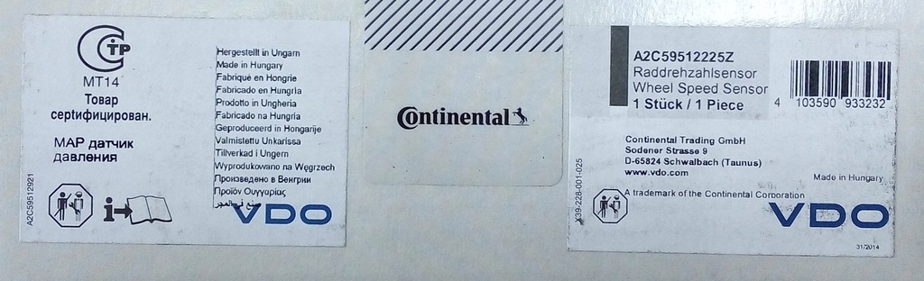 фото №5, Датчик, швидкість обертова колеса continental/vdo a2c59512225z