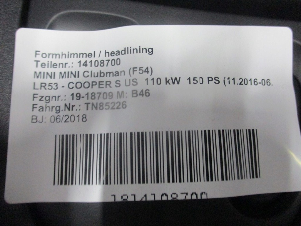 фото №9, 28. потолок mini clubman f54 m-pakiet