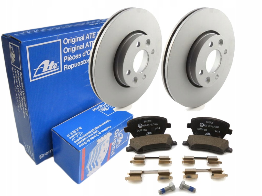 Купити Гальмівні диски + гальмівні колодки ate перед dacia logan 260mm