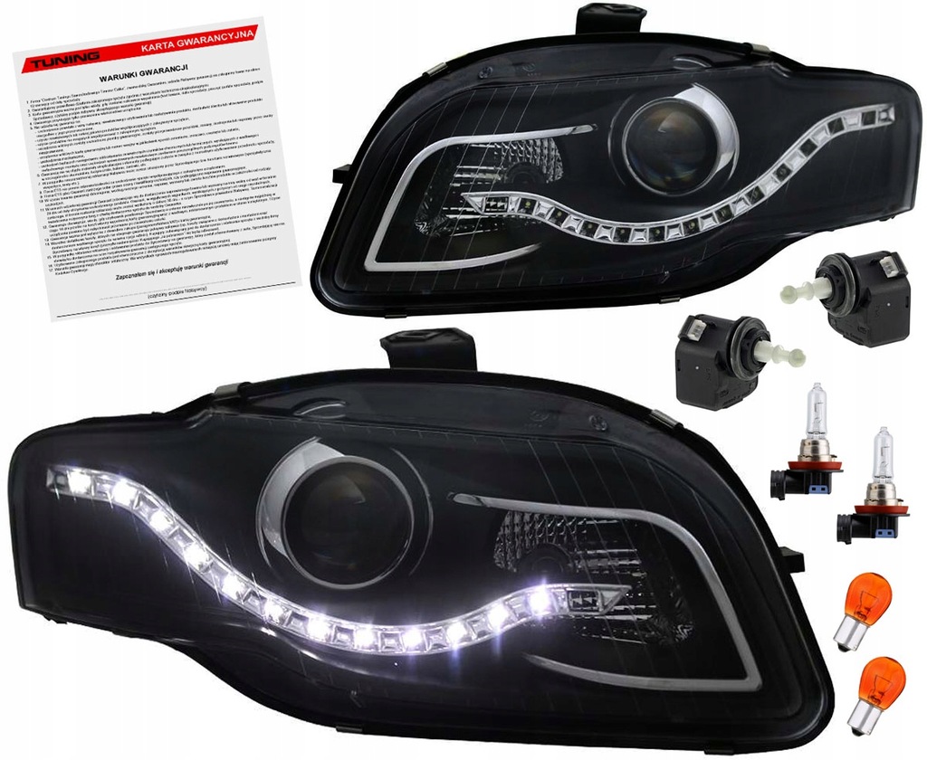 фото №1, Audi a4 b7 8e 04-08 лампи фари black led