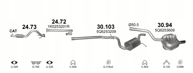 фото №5, Гаситель средний vw jetta golf v vi 30.103