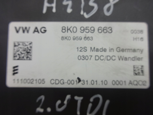 фото №2, Audi a4 b8 08r- модуль напряжения 8k0953663