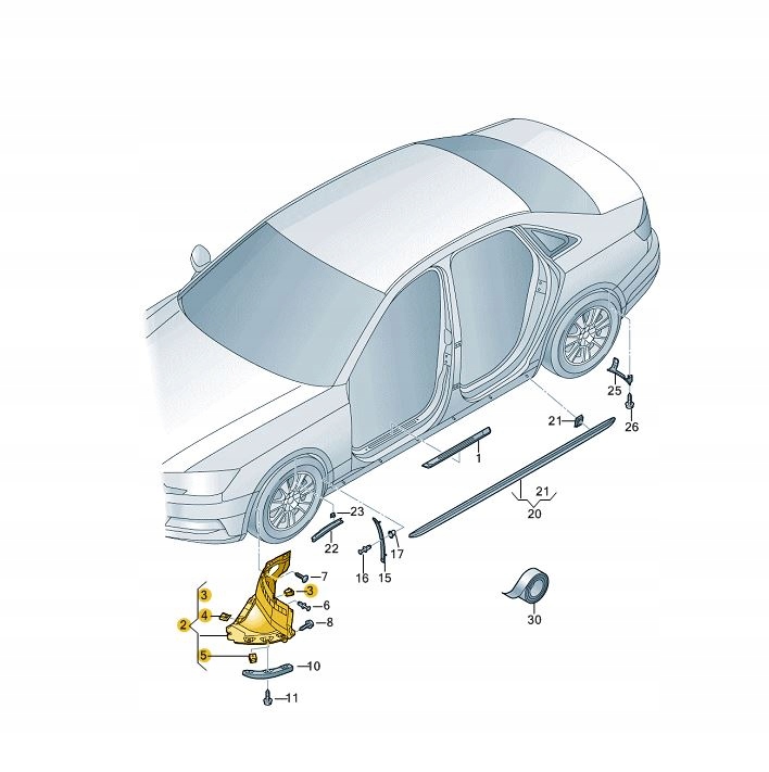 фото №14, Спойлер подкрылок накладка перед правый audi a4 b9 s4