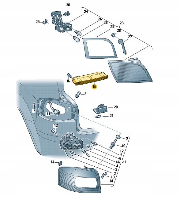 фото №4, Nowe третій додаткові світло стоп audi a3 8p rs3