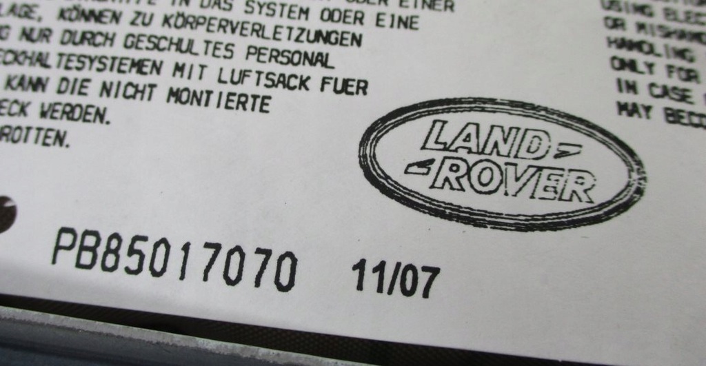 фото №8, Подушка подушка безопасности пассажира land rover discovery iii ehm500880 / pb85017070