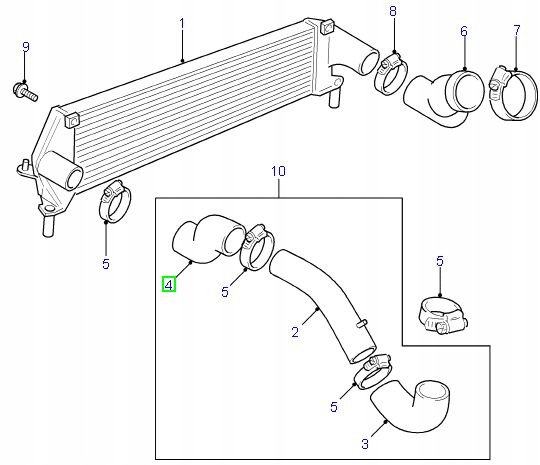 фото №2, Труба інтеркулер турбіна land rover defender td5