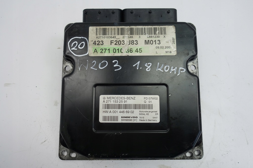 фото №1, Mercedes w203 1.8 компрессор бортовой компьютер двигателя
