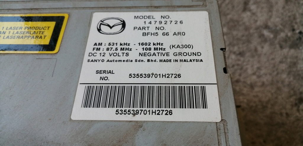 фото №2, Mazda 3 09-13 bl радіо mp3 bfh566ar0