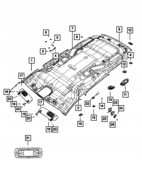 фото №1, Chrysler pacifica 2017 потолок