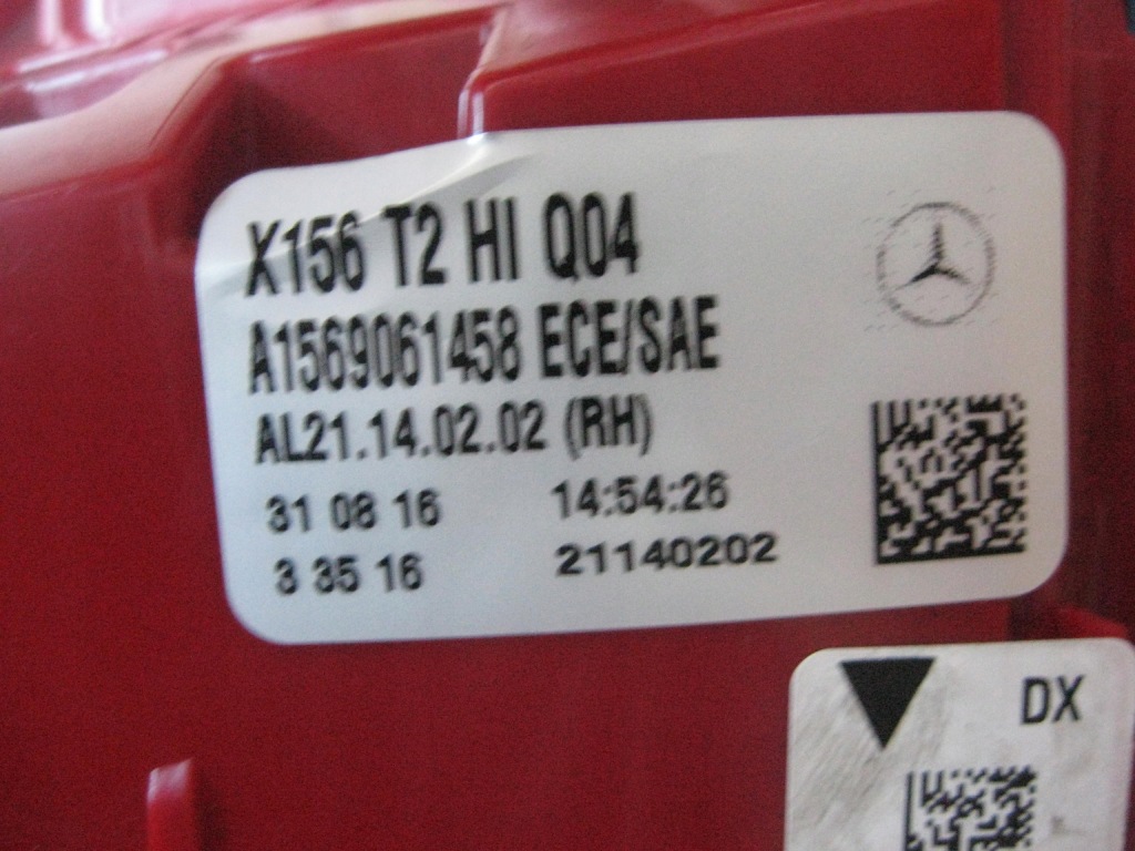 Mercedes-benz оригинальный номер a1569061458 фара задняя комбинированная Доставка