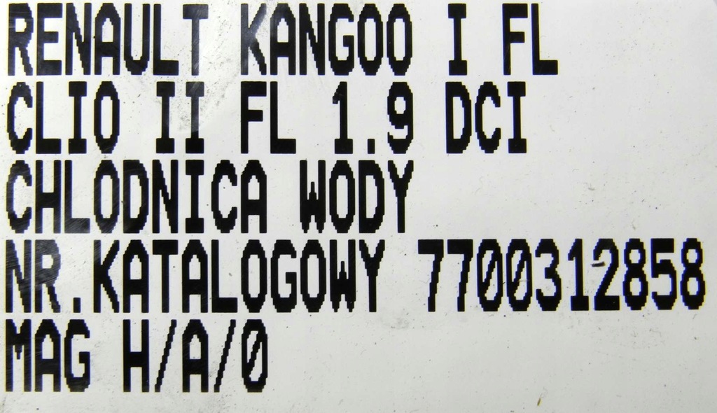 фото №5, Радіатор wody 7700312858 renault kangoo 1.9 dci