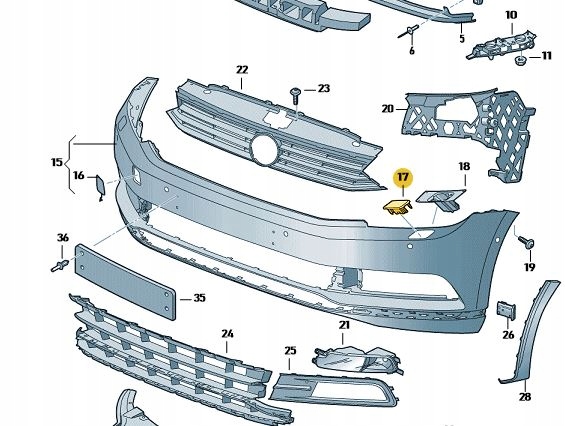 фото №16, Накладка sprysk. фара str. левая vw passat b8