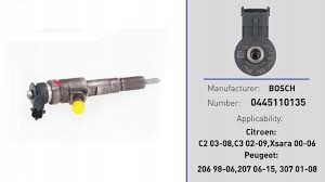 фото №6, Форсунка peugeot 206 307 c3 1.4 hdi 0445110135