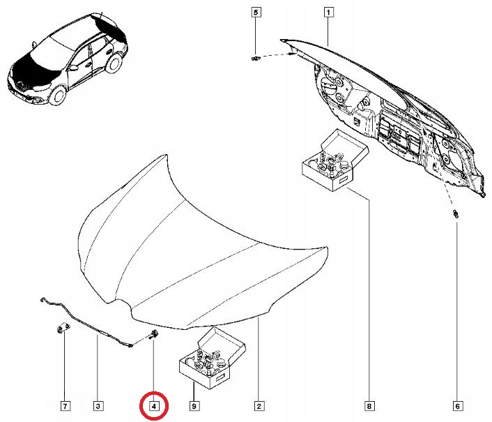 фото №4, Nowa кліпса підпори капот renault kadjar