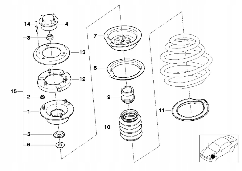 фото №13, Оригінальні прокладки пружина амортизатора bmw e39