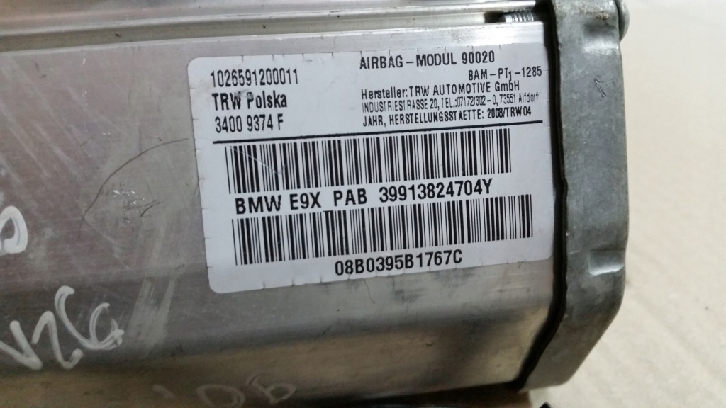 фото №4, Подушка безопасности air bag подушки безопасности натяжители bmw e90