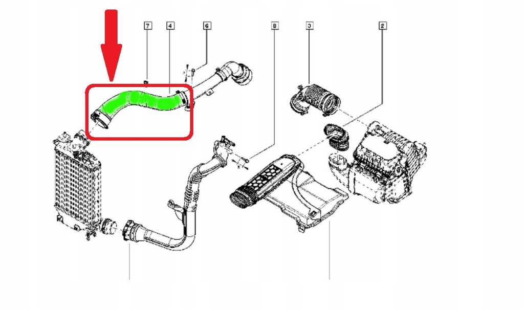 фото №5, Труба turbo інтеркулер renault talisman megane scenic 1.3 tce верхній