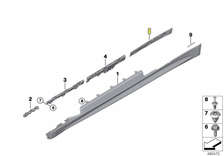 Кронштейн moco. порог правое  bmw f33 f33n e83 f83n с Разборки