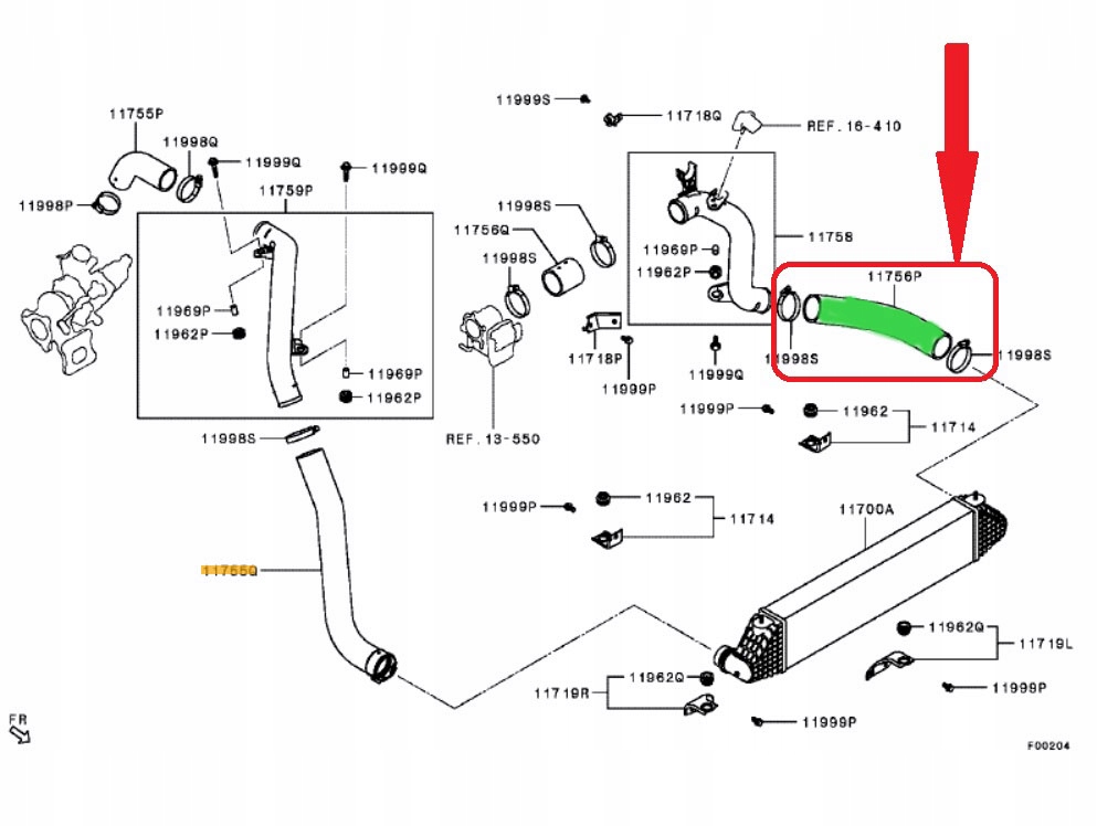 фото №6, Труба wąż интеркулер mitsubishi eclipse cross 1.5t