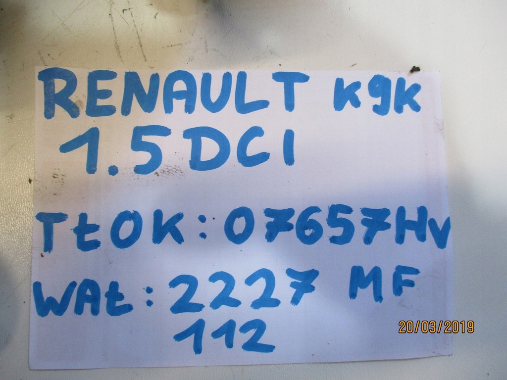 фото №4, Wał колінчастий поршні renault megane 1,5dci