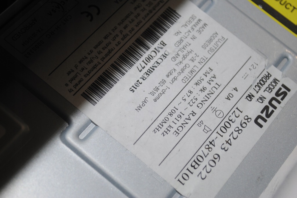 фото №6, Радіо isuzu d-max cd mp3 wma 8982436022