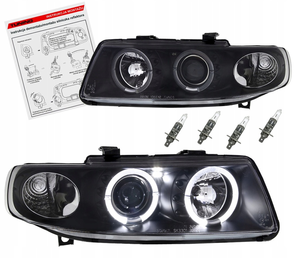 фото №1, Seat toledo 1m 99-04 лампи фари кільця led h1