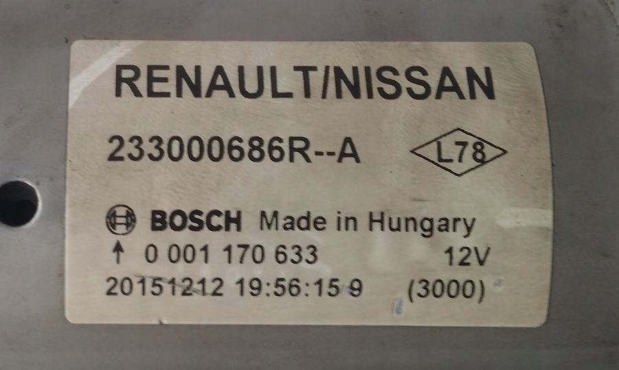 фото №3, Стартер renault оригинальный номер 233000686r