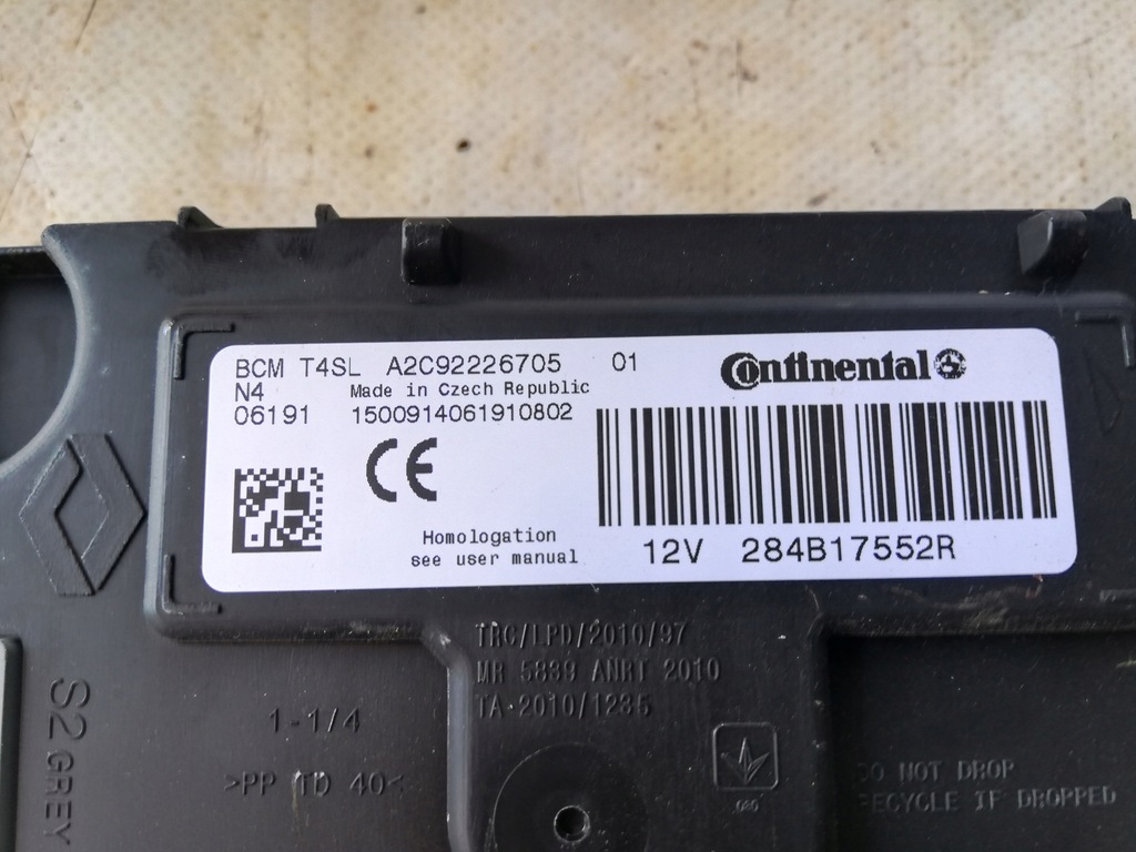 фото №2, Модуль блок керування bcm renault clio iv 284b17552r