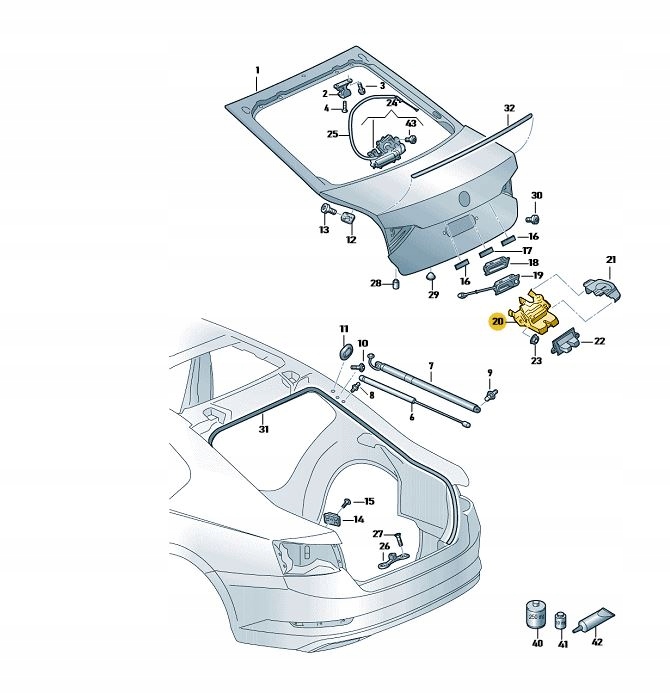 фото №11, Оригінальний замок кришки skoda scala rapid 3v0827505c