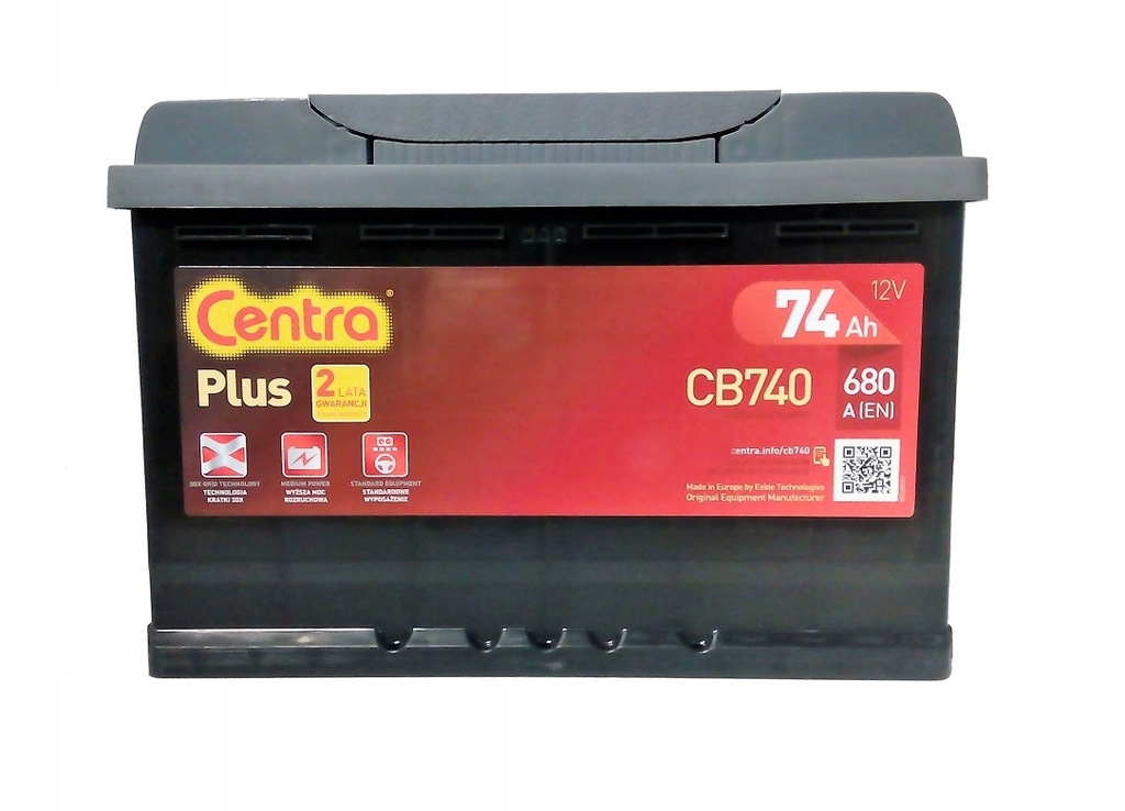 фото №1, Аккумулятор centra plus 74ah 680a cb740