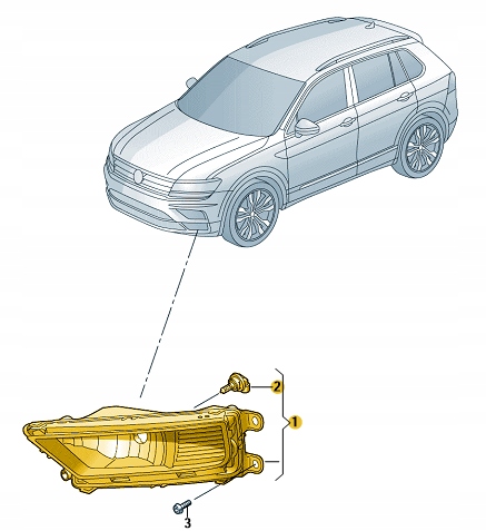фото №11, Vw tiguan 2 ii 15- протитуманна фара лівий 5na941699a