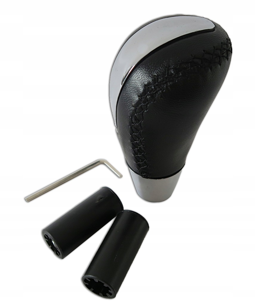 фото №1, Ручка перемикання передач важіль шкіра хром uniwersa