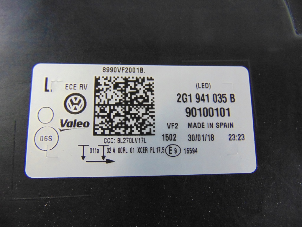 фото №13, Лампа лівий перед full led vw polo vi 2g1941035b