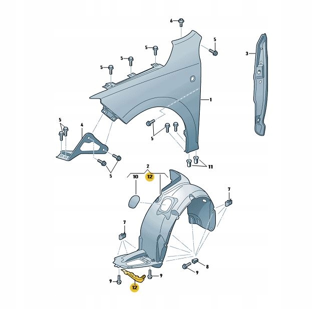 фото №2, Спойлер напрямна підкрилок перед skoda rapid - правий