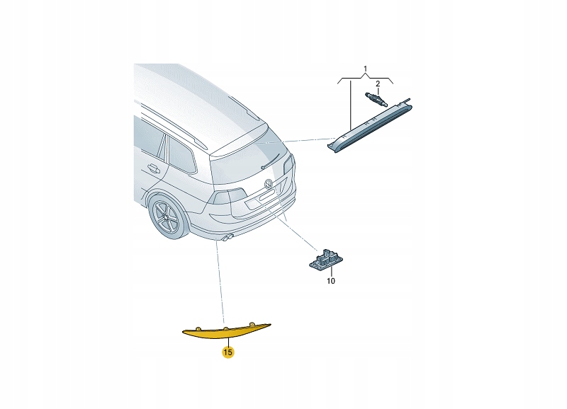фото №2, Отражатель отражающий свет vw golf vii r cc правая
