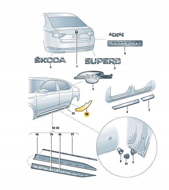 фото №1, Оригинал пленка защитная подкрылок skoda superb левая
