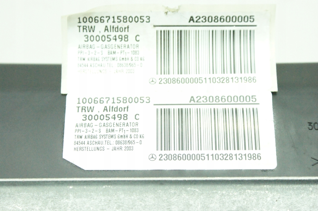 Подушка безпеки пасажира a2308600005 mercedes sl r230 Доставка